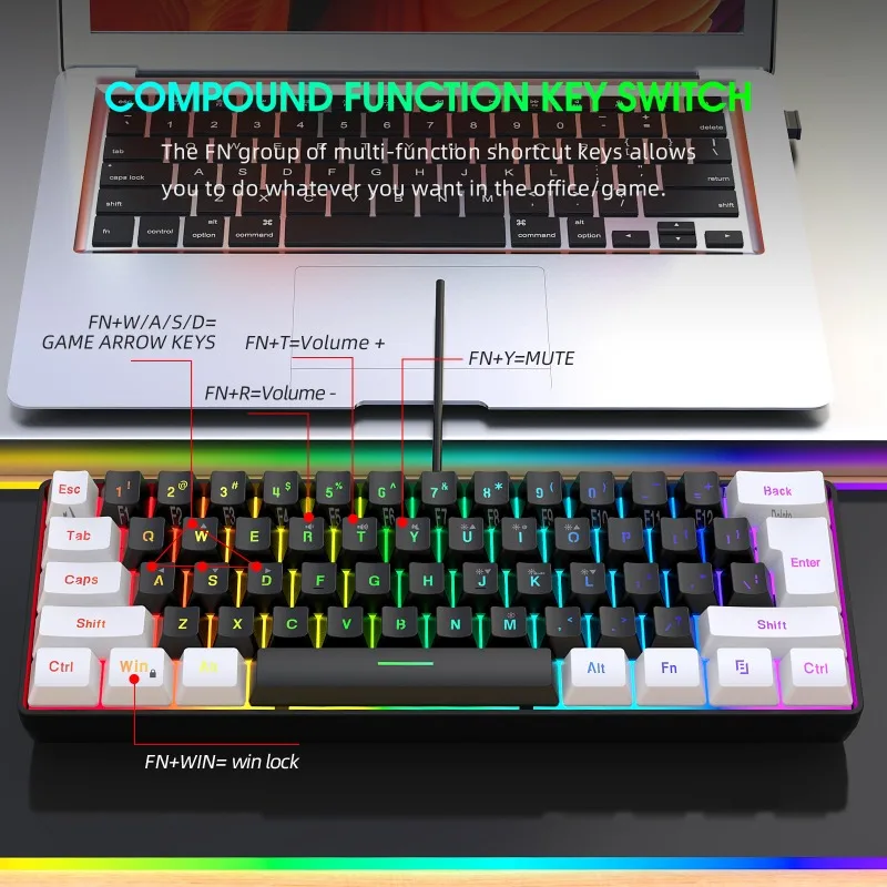 Keyboard and Mouse 60% Compute - đánh giá và giá Gaming Keyboard And Mouse Combo Wireless