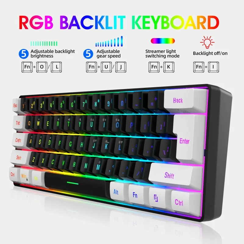 Keyboard and Mouse 60% Compute - đánh giá và giá Gaming Keyboard And Mouse Combo Wireless