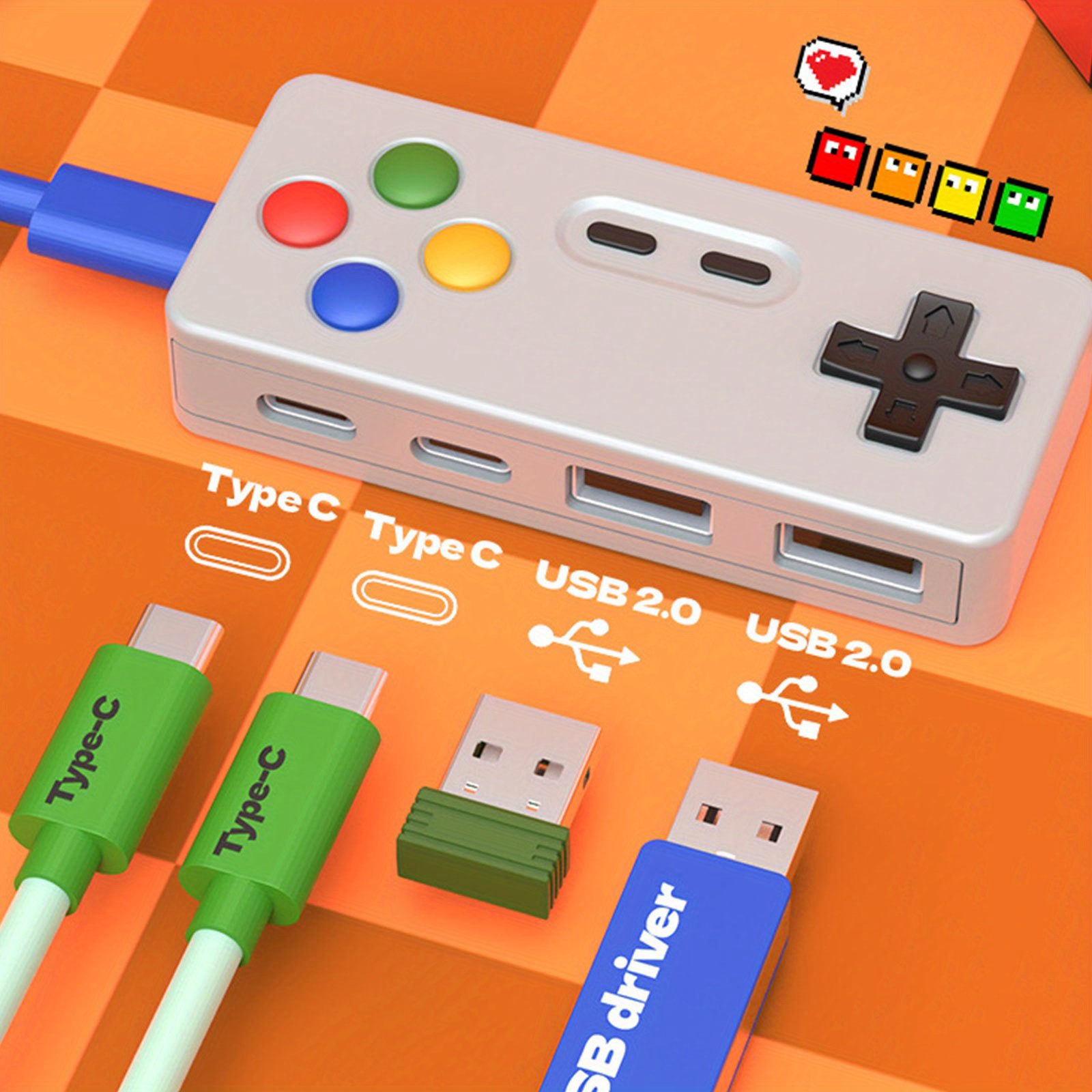 1PC Cartoon USB C Extension Ad - đánh giá và giá Gaming Keyboard Type C