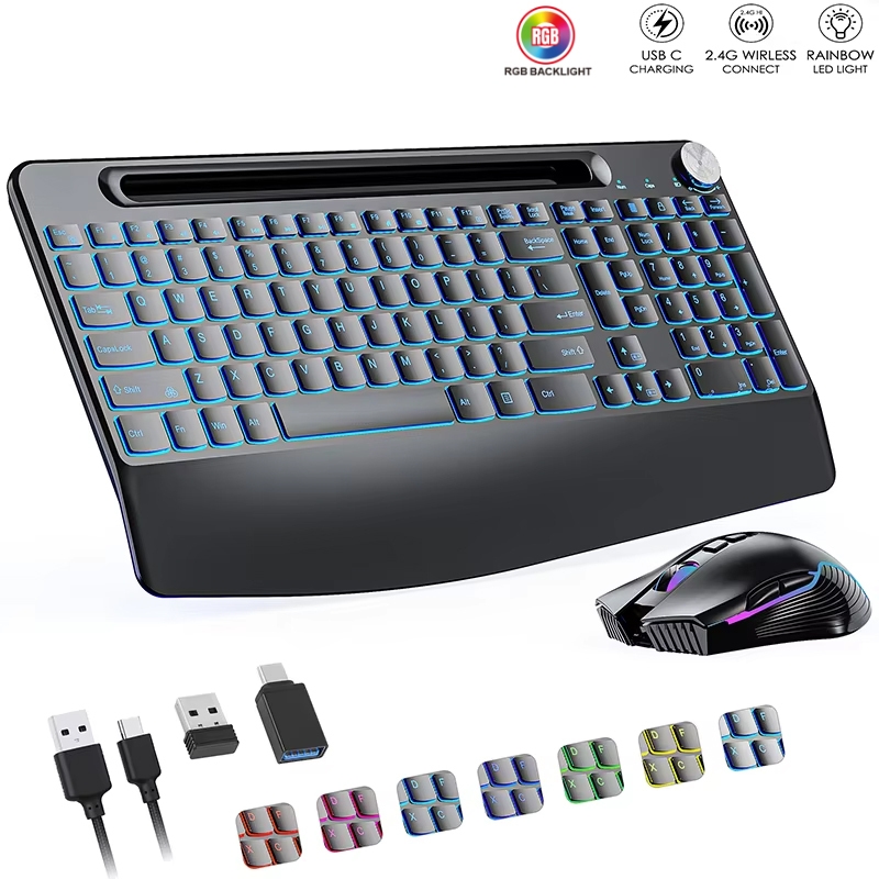 2.4G&Type-C Wireless Keyboard  - đánh giá và giá Gaming Keyboard And Mouse Combo Wireless