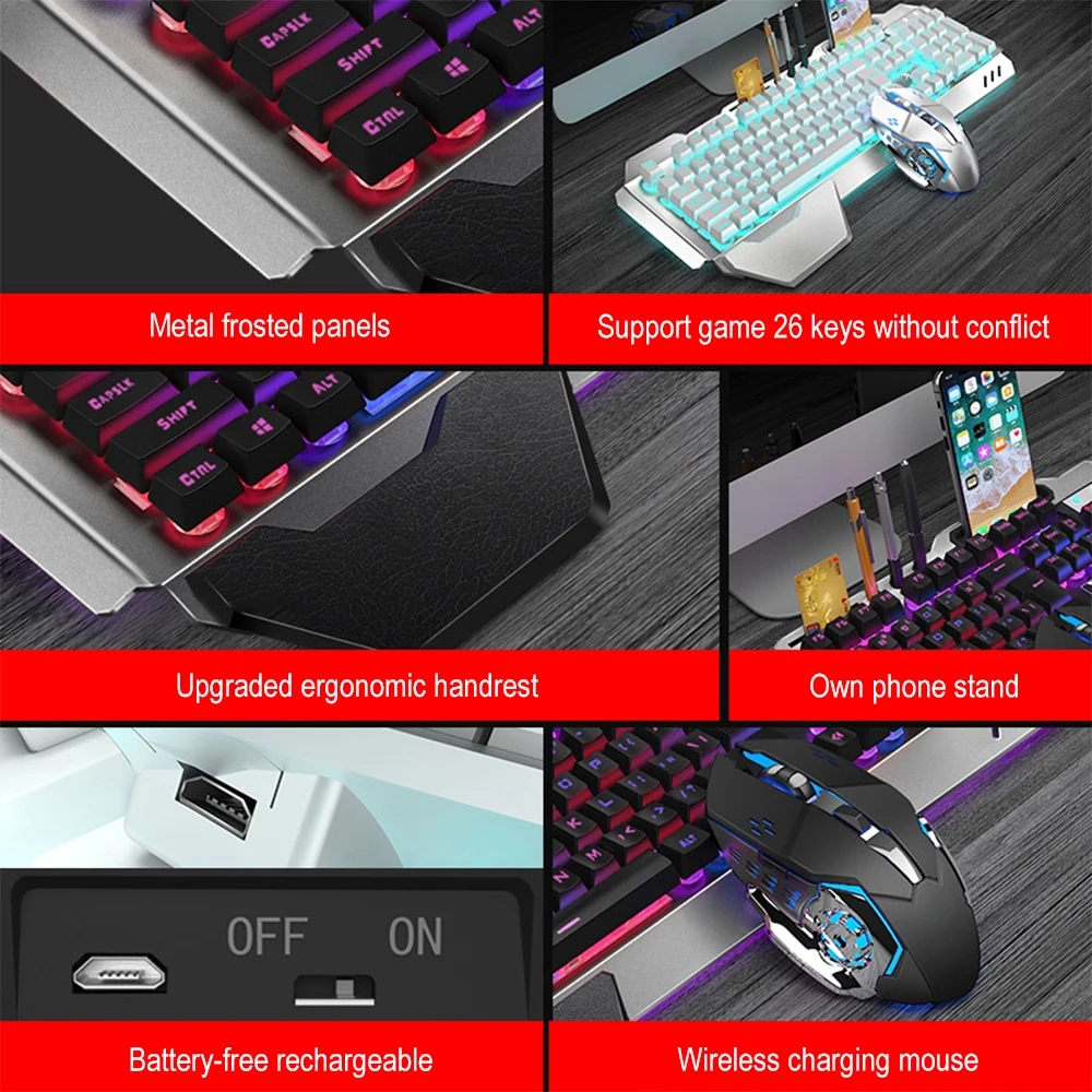 K680 Rechargeable 2.4G wireles - đánh giá và giá Gaming Keyboard And Mouse Combo Wireless