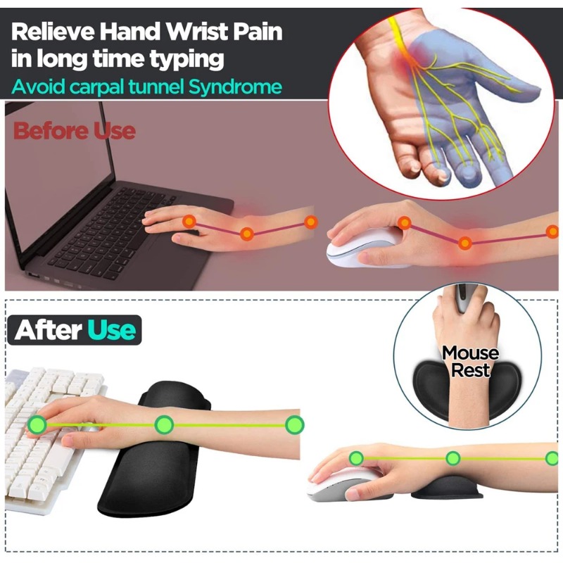 Ergonomic Keyboard Wrist Rest  - đánh giá và giá Gaming Keyboard Mouse Set