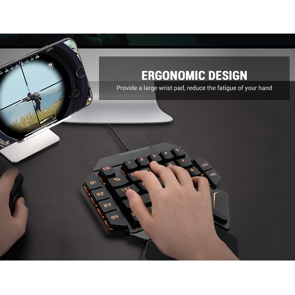 Blacklight Keyboard Onehanded  - đánh giá và giá Gaming Keyboard Half