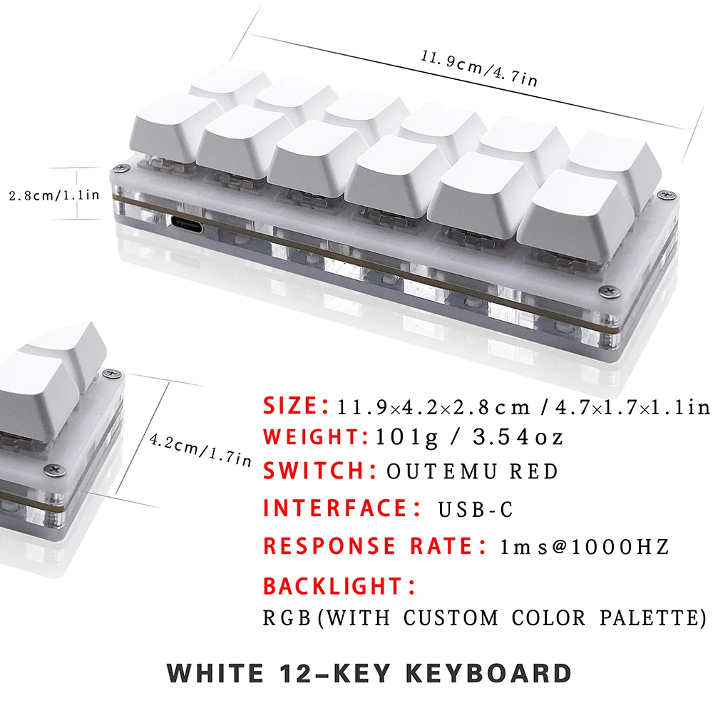12 Keys Mini Game Mechanical G - đánh giá và giá Gaming Keyboard 1 Hand