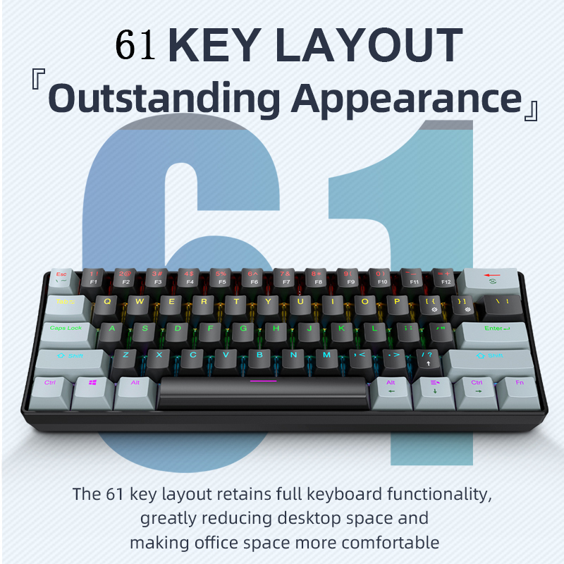 K61 Wired Mechanical Gaming Ke - đánh giá và giá Gaming Keyboard Thocky