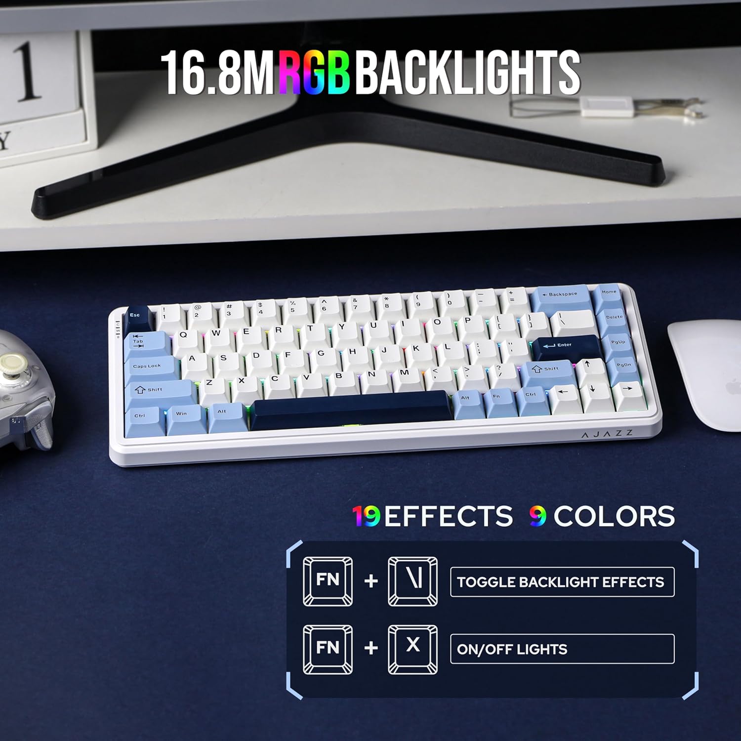 AJAZZ AK680 MAX 68 Keys Wired  - đánh giá và giá Gaming Keyboard Thocky