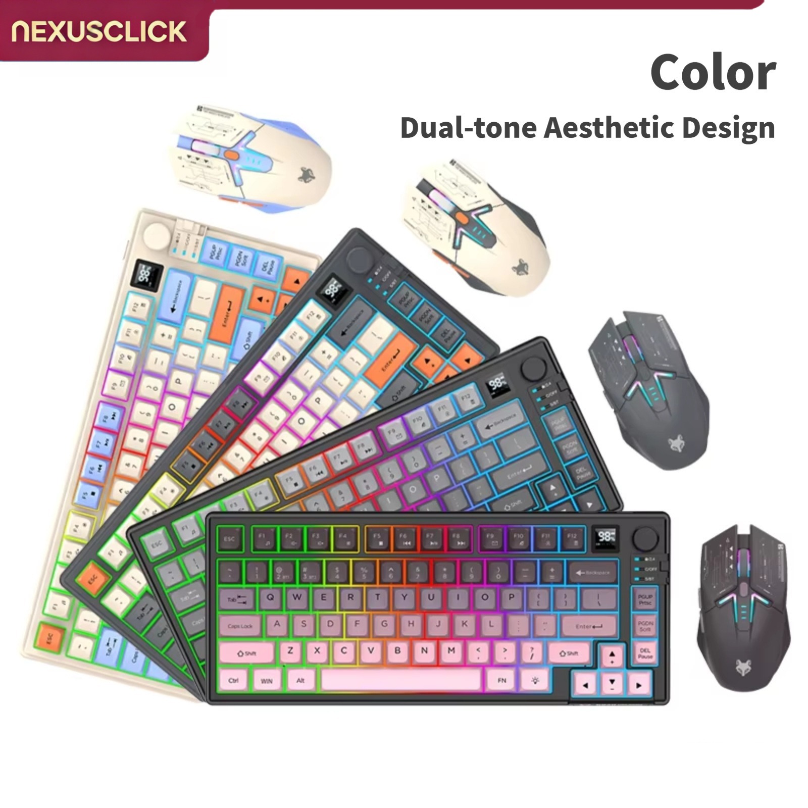 NexusClick Dual Mode Keyboard  - đánh giá và giá Gaming Keyboard And Mouse Combo Wireless
