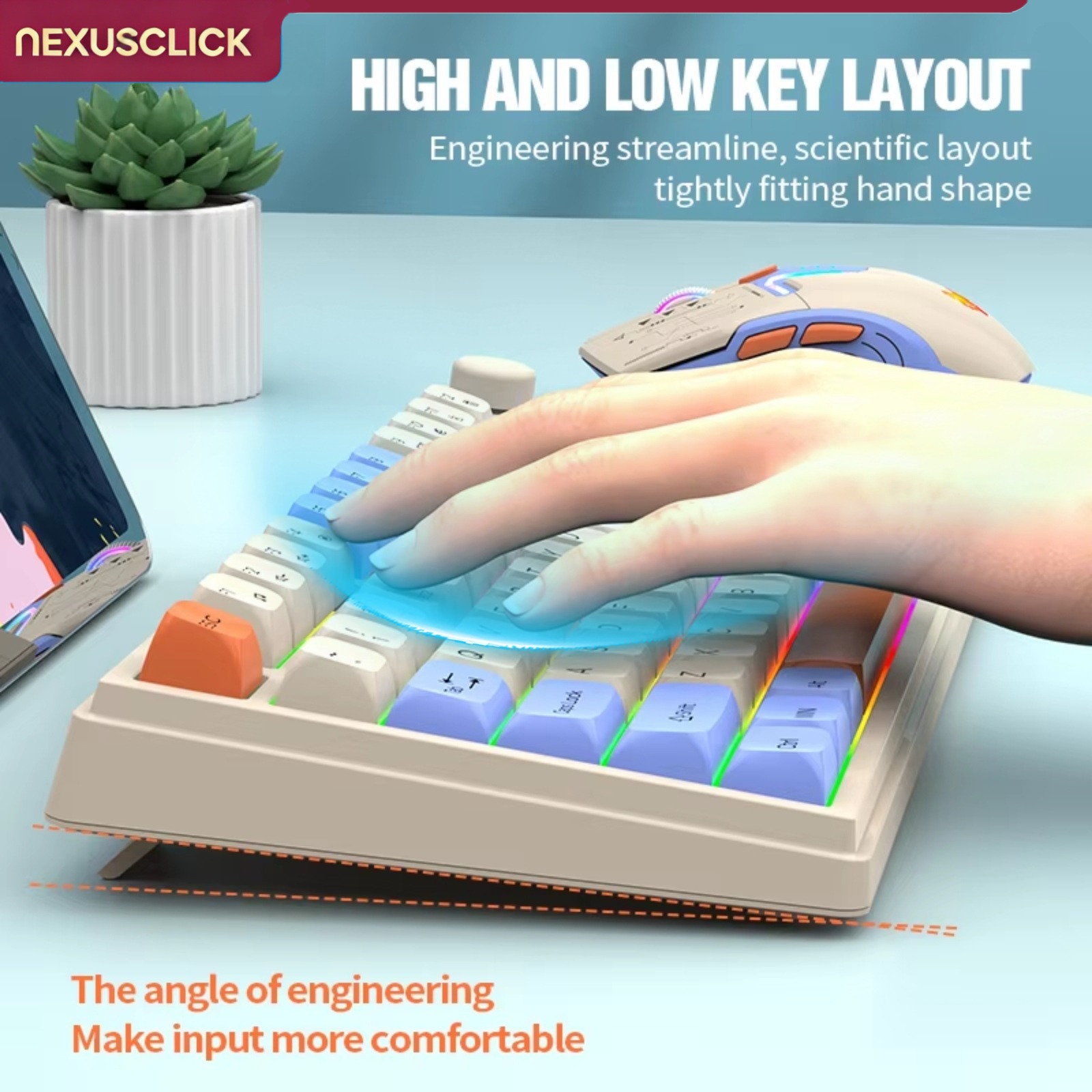 NexusClick Dual Mode Keyboard  - đánh giá và giá Gaming Keyboard And Mouse Combo Wireless