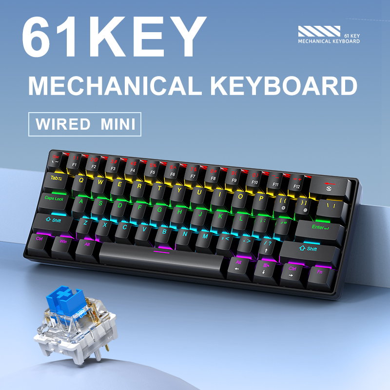 K61 60% Wired Mechanical Gamin - đánh giá và giá Gaming Keyboard Thocky