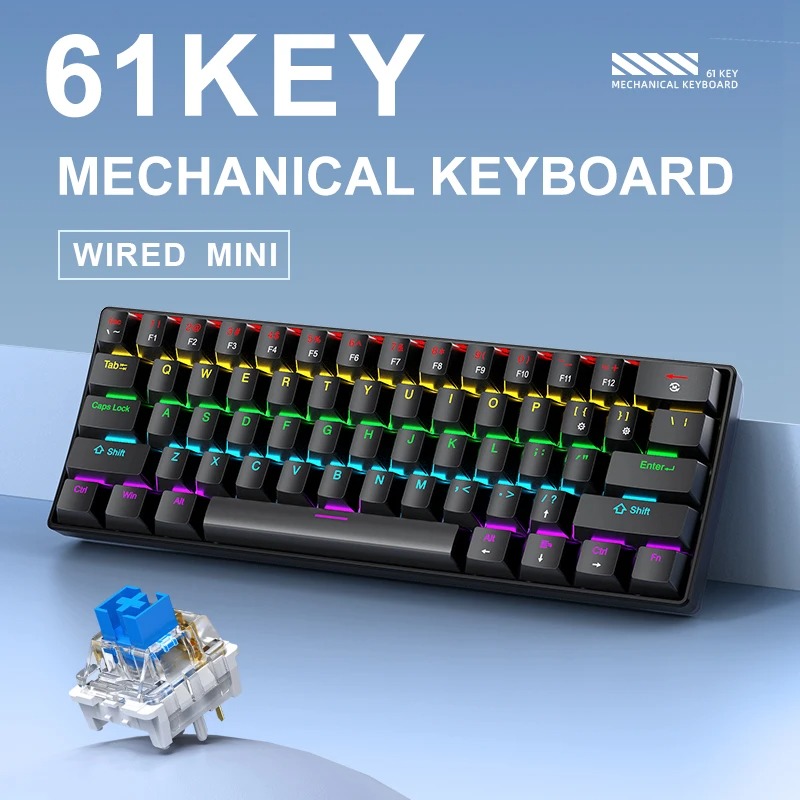 K61 Teclado Mecânico Com Fio P - đánh giá và giá Gaming Keyboard Thocky