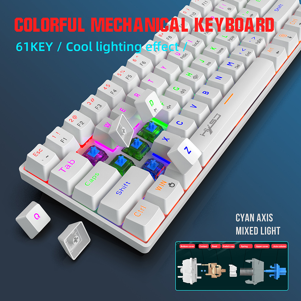 Bàn Phím Cơ Mini 61 Phím RGB B - đánh giá và giá Gaming Keyboard Thocky