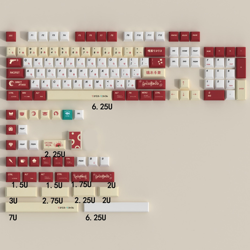 Lycoris Giật Anime PBT Keycap  - đánh giá và giá Gaming Keyboard Bluetooth